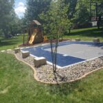 des moines landscaping - urbandale basketball court and brick edging