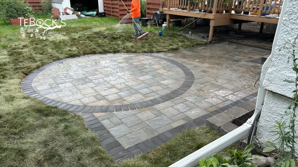 polymeric sand paver patio installation