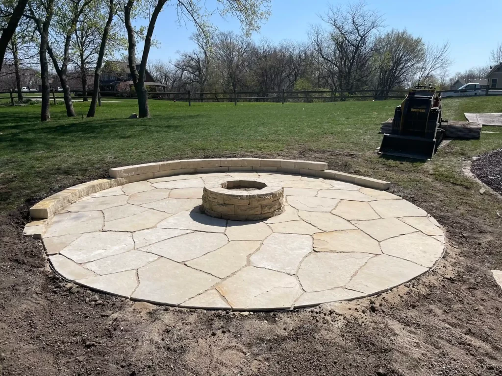 fire pit outdoor landscaping in Des Moines Iowa