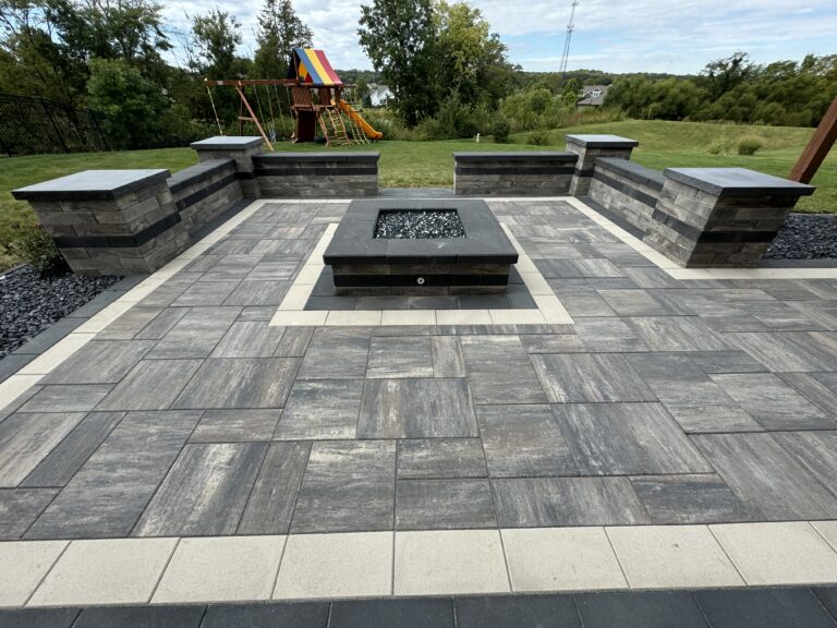 West Des Moines Three-Season Paver Patio with Natural Gas Fire Pit